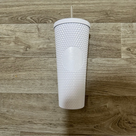 Starbucks Other - Starbucks Pearl White Bling Studded Tumbler